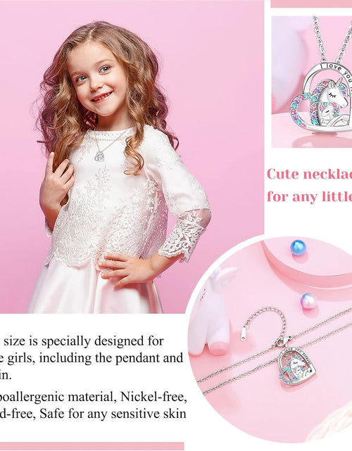 Load image into Gallery viewer, To My Daughter/Granddaughter/Niece/Girl Unicorn Necklace, Birthday Mothers Day Gifts for Little Girls
