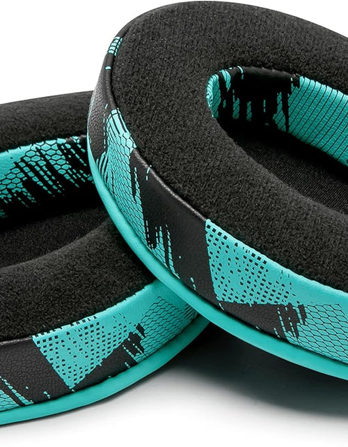 Load image into Gallery viewer, Wicked Cushions Velour Replacement Earpads for ATH M50X - Compatible with ATH M40X / M50XBT / Hyperx Cloud 1 &amp; 2 / Steelseries Arctis 3/5 / 7 / 9X &amp; Pro/Stealth 600 &amp; More (Speedracer Cyan)
