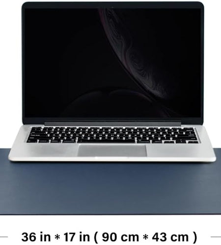 Cork Desk Mat - Dual-Sided Desk Pad for Office and Home - Desk Organization and Accessories - Ideal for Large Mouse Pad and Desk Mats on Top of Desks(Dark Blue,90Cmx 43Cm)