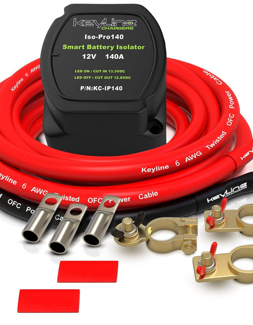 Load image into Gallery viewer, Dual Battery Isolator Kit, 140Amp Battery Isolator 12V Kit, Battery Disconnect Switch 12V | Cars, RV, UTV, ATV, Marine Battery Switch by
