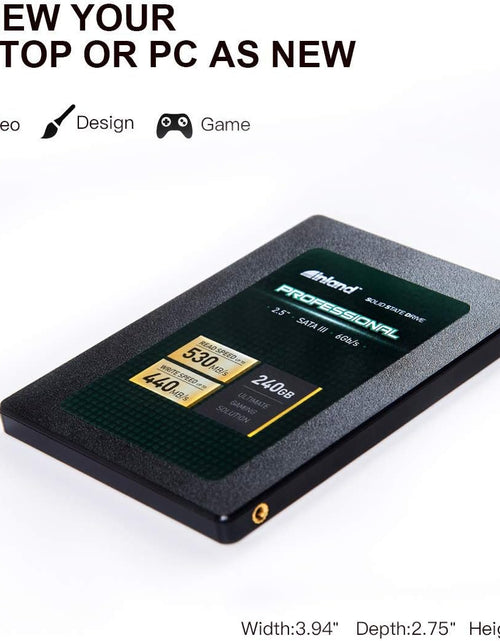 Load image into Gallery viewer, Professional 240GB SSD 3D NAND SATA III 6Gb/S 2.5" 7Mm Internal Solid State Drive (240G)
