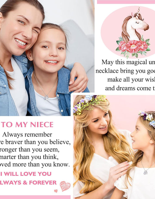 Load image into Gallery viewer, To My Daughter/Granddaughter/Niece/Girl Unicorn Necklace, Birthday Mothers Day Gifts for Little Girls
