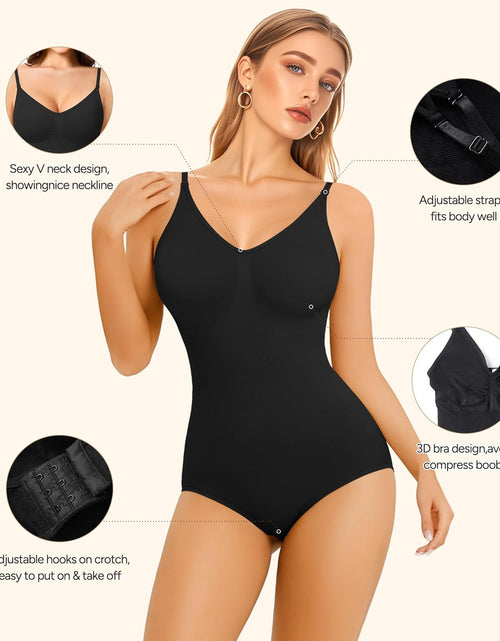 Load image into Gallery viewer, Women Slimming Bodysuits Shapewear Tops Tummy Control Body Shaper Spaghetti Strap Camisole Leotards Bodycon Jumpsuit
