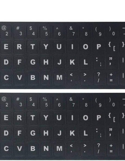 Load image into Gallery viewer, [2 Pack] Universal English Keyboard Stickers, Replacement English Keyboard Stickers with Black Background and White Lettering, Each Unit: 0.43" X 0.51" -Matte
