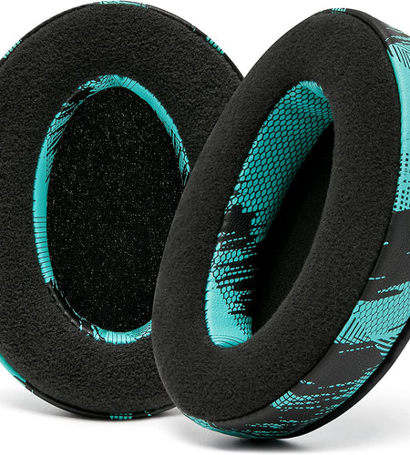 Wicked Cushions Velour Replacement Earpads for ATH M50X - Compatible with ATH M40X / M50XBT / Hyperx Cloud 1 & 2 / Steelseries Arctis 3/5 / 7 / 9X & Pro/Stealth 600 & More (Speedracer Cyan)