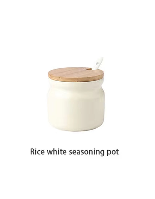 Load image into Gallery viewer, Ceramic Spice Rack Salt Shaker and Pepper Shaker Oil Bottle Set Kitchen Household Supplies for Spices Storage Jar with Cover
