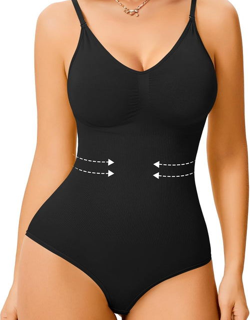 Load image into Gallery viewer, Women Slimming Bodysuits Shapewear Tops Tummy Control Body Shaper Spaghetti Strap Camisole Leotards Bodycon Jumpsuit
