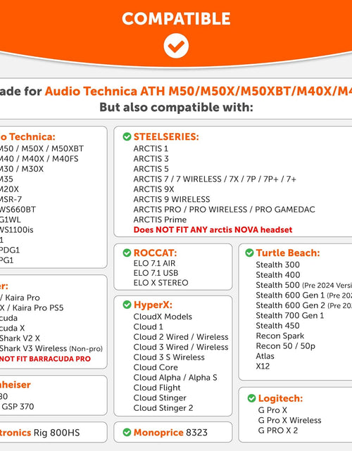 Load image into Gallery viewer, Wicked Cushions Velour Replacement Earpads for ATH M50X - Compatible with ATH M40X / M50XBT / Hyperx Cloud 1 &amp; 2 / Steelseries Arctis 3/5 / 7 / 9X &amp; Pro/Stealth 600 &amp; More (Speedracer Cyan)
