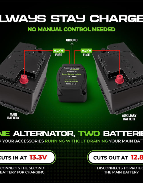 Load image into Gallery viewer, Dual Battery Isolator Kit, 140Amp Battery Isolator 12V Kit, Battery Disconnect Switch 12V | Cars, RV, UTV, ATV, Marine Battery Switch by
