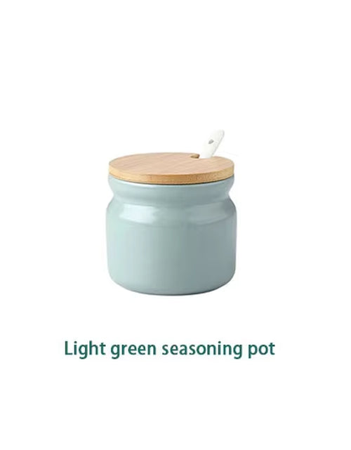 Load image into Gallery viewer, Ceramic Spice Rack Salt Shaker and Pepper Shaker Oil Bottle Set Kitchen Household Supplies for Spices Storage Jar with Cover
