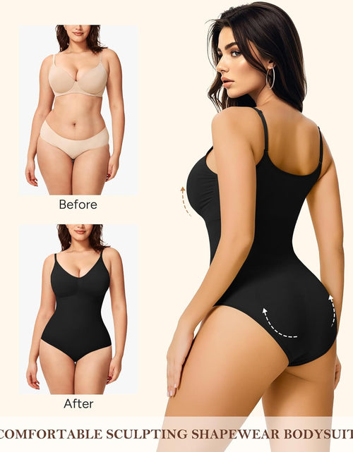 Load image into Gallery viewer, Women Slimming Bodysuits Shapewear Tops Tummy Control Body Shaper Spaghetti Strap Camisole Leotards Bodycon Jumpsuit

