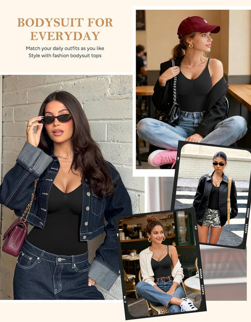 Load image into Gallery viewer, Women Slimming Bodysuits Shapewear Tops Tummy Control Body Shaper Spaghetti Strap Camisole Leotards Bodycon Jumpsuit
