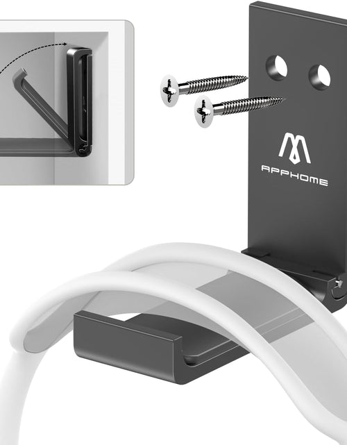 Load image into Gallery viewer, Headphone Stand Hanger Foldable Wall Hooks, save Space Durable Aluminum Headset Stand Holder for Universal Gaming Headset, Strong Adhesive, Black
