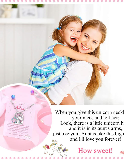 Load image into Gallery viewer, To My Daughter/Granddaughter/Niece/Girl Unicorn Necklace, Birthday Mothers Day Gifts for Little Girls
