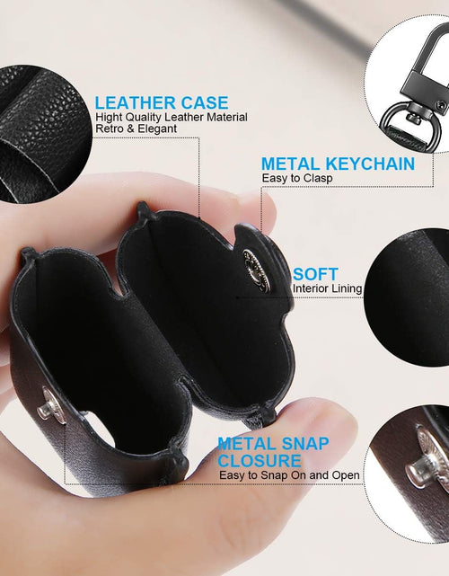 Load image into Gallery viewer, Compatible Airpods Case, Leather Airpods Cover 5 in 1 Protective Case with Keychain/Ear Hooks/Airpods Strap/Watch Band Holder/Earpods Case Compatible with Apple Airpods 2 1 Charging Case, Black

