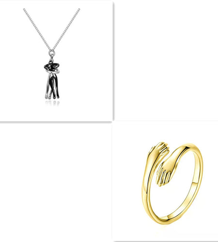 Love Hug Necklace Unisex Men Women Couple Jewelry Simple Temperament Clavicle Chain Valentines Day Lover Gift